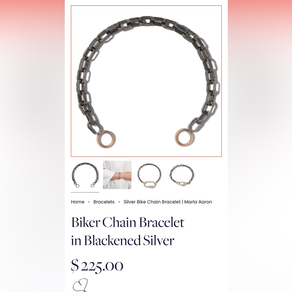 Marla Aaron Biker Chain Bracelet in Blackened Silver